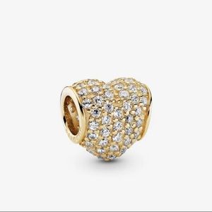 Pandora Gold Pave Heart Charm Retired charm.